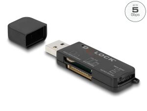 DELOCK SuperSpeed USB Card Reader für SD/ Micro SD/MS