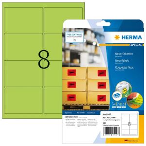 HERMA Neonetiketten A4 99.1x67.7 mm neon-grün Papier matt 160 St.