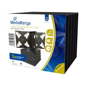 MediaRange BOX34-6 CD-Hülle Schmuckschatulle 6 Disks Schwarz