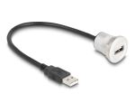 DELOCK USB2.0 Typ-A Einbaubuchse mit Kabelp. St. Alu.30cm