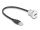 DELOCK USB2.0 Typ-A Einbaubuchse mit Kabelp. St. Alu.30cm