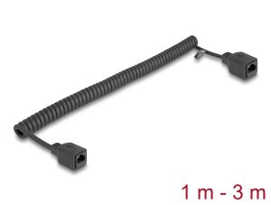 DELOCK RJ45 Spiralkabel Bu > Bu Cat.5e UTP 1m - 3m schwarz