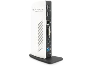 DeLOCK 87568 laptop-dockingstation & portreplikator Kabelgebunden Schwarz, Weiß