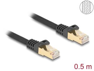 DELOCK RJ45 Netzwerkkabel Cat.6A S/FTP St. zu St. 0,5m schw.