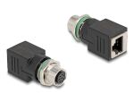 DELOCK M12 Adapter A-kodiert 8 Pin Buchse zu RJ45 Bu gerade