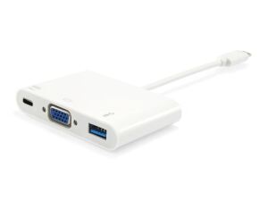 Equip USB-C auf VGA (HD15), USB-A, 60W USB PD Adapter