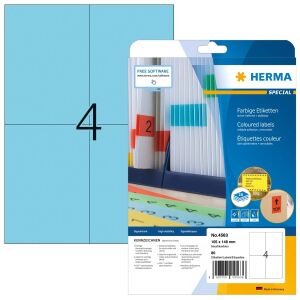 HERMA 4563 selbstklebendes Etikett Rechteck Blau 80 Stück(e)