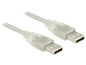 DeLOCK 0.5m, 2xUSB2.0-A USB Kabel USB 2.0 0,5 m USB A 0,48 Gbit/s Transparent