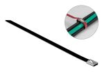 DELOCK Edelstahlkabelbinder L 400 x B 7,9 mm schwarz 10 Stk
