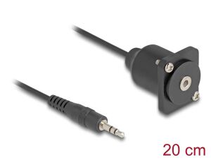DELOCK D-Typ Kabel 3,5 mm 3 Pin Klinkenstecker zu Bu sw 20cm