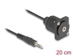 DELOCK D-Typ Kabel 3,5 mm 3 Pin Klinkenstecker zu Bu sw 20cm