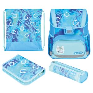 Herlitz Loop Plus Lucky Horse Schulranzen-Set Mädchen Polyester Blau, Hellblau