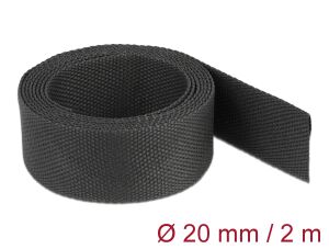 DELOCK Gewebeschrumpfschlauch 2 m x 20 mm schwarz