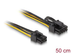 DeLOCK Stromkabel PCI Express 6 Pin Stecker zu PCI Express 6+2 Pin Stecker 50 cm