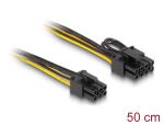 DeLOCK Stromkabel PCI Express 6 Pin Stecker zu PCI Express 6+2 Pin Stecker 50 cm