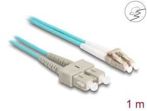 DELOCK LWL Kabel mit Metallarmierung LC Duplex Multimode 1m