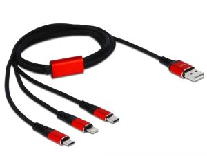 DeLOCK USB Ladekabel 3 in 1 for Lightnin / Micro USB / USB Type-C 1 m