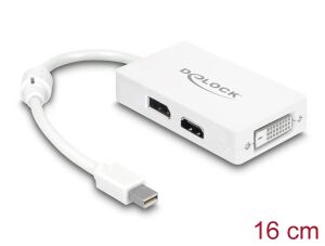 DeLOCK 61768 Videokabel-Adapter 0,24 m Mini DisplayPort DisplayPort + DVI + HDMI Weiß