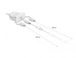 DeLOCK Easy 45 Modul USB 2.0 3 in 1 Aufrollkabel USB Typ-A zu USB-C, Micro USB und Lightning weiß