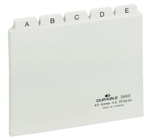 Durable 366002 Tab-Register Alphabetischer Registerindex PVC Weiß