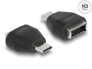 DeLOCK Adapter USB Type-C Stecker zu USB 10 Gbps Typ-E Key A Buchse schwarz