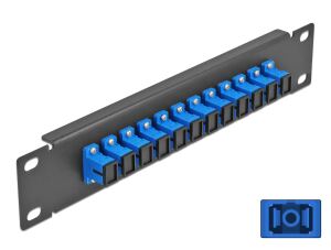 DELOCK 10" LWL Patchpanel 12 Port SC Simplex blau 1HE schw.