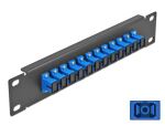 DELOCK 10" LWL Patchpanel 12 Port SC Simplex blau 1HE schw.