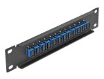 DELOCK 10" LWL Patchpanel 12 Port SC Simplex blau 1HE schw.