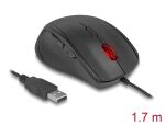 DELOCK Ergonomische optische 5-Tasten USB Maus -...