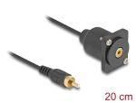 DELOCK D-Typ Kabel Cinch Stecker zu Buchse schwarz 20cm