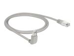 DELOCK Patchkabel gewinkelt RJ45 S/STP Cat6A 1.00m grau