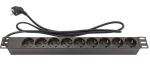 Alcasa GC-N0077 Verlängerungskabel 1,8 m 9 AC-Ausgänge Drinnen Schwarz