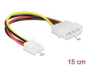 DELOCK Stromkabel Molex ST 4pin -> Floppy 4Pin BU 15cm