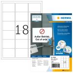 HERMA Ablösbare Etiketten A4 63.5x46.6 mm weiß...