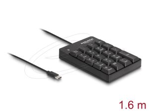 DELOCK USB Type-C Nummernblock 19 Tasten schwarz