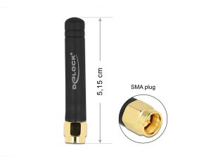 DELOCK LPWAN 868mHz Antenne SMA Stecker 1,6 dBi