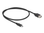 DELOCK USB 2.0 Kabel USB Typ-C St zu USB Typ-A Buchse 0,5