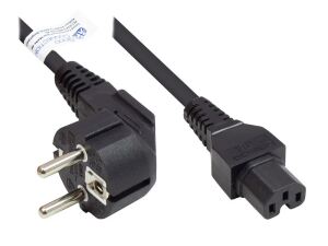 Alcasa P0150-S010 Stromkabel Schwarz 1 m Netzstecker Typ E+F C15-Koppler