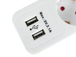 Equip 5fach Verteiler mit Schalter und 2fach USB-Lader, Mehrfachsteckdose Schuko