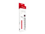 Equip 5fach Verteiler mit Schalter und 2fach USB-Lader, Mehrfachsteckdose Schuko