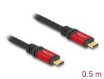 DeLOCK USB 20 Gbps Kabel USB Type-C Stecker zu Stecker PD 3.0 100 W E-Marker 0,5 m rot Metall
