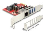 PCI Expr Card Delock 3x USB3.0 ext + 1x RJ45 LowProfile