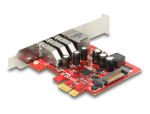 PCI Expr Card Delock 3x USB3.0 ext + 1x RJ45 LowProfile