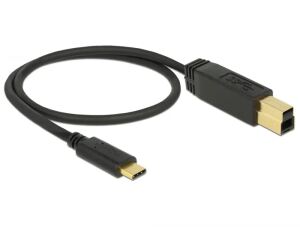 DeLOCK 83674 USB Kabel USB 3.2 Gen 2 (3.1 Gen 2) 0,5 m USB C USB B 10 Gbit/s Schwarz
