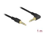 DELOCK Klinkenkabel 3.5mm 4Pin-St > St gewinkelt 1.0m...