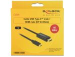 DeLOCK 85290 Videokabel-Adapter 1 m USB Typ-C HDMI Schwarz