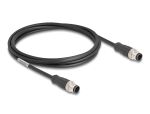 DELOCK M12 Kabel A-kodiert 8 Pin Stecker zu Stecker PVC 2 m