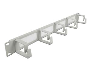 DELOCK 19" Kabelmanagement Bürstenleiste 5 Bügel 1 HE grau