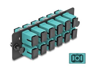 DELOCK LWL Adapter Panel SC Simplex OM4 12 Port aqua