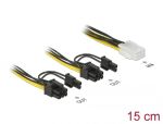 DELOCK Stromkabel 6Pin PCIe -> 2x 8Pin PCIe BuSt 15cm